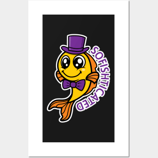 Sofishticated Fish Wearing Bow Tie and Top Hat Posters and Art